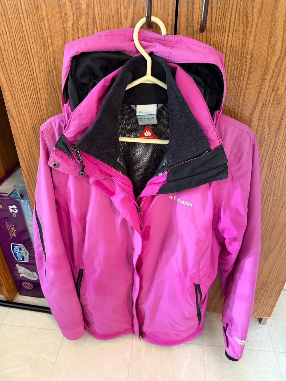 Columbia Ladies' Pink Waterproof Hooded Jacket